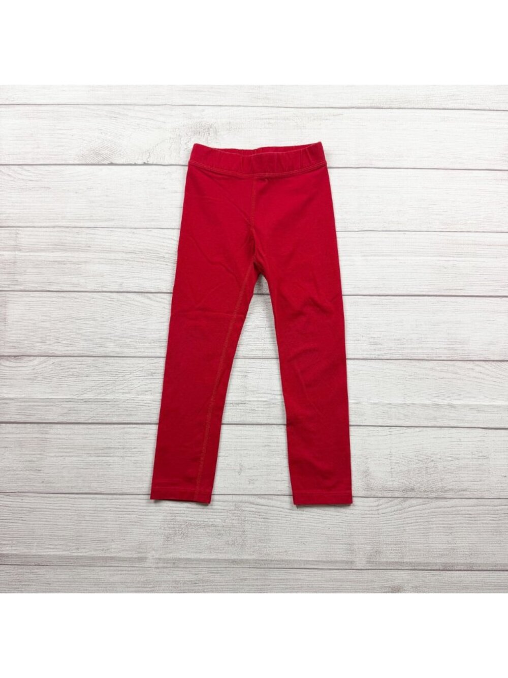 Primary Red Leggings Elastic Waist Cotton Blend Slim Fit Lightweight 6-7